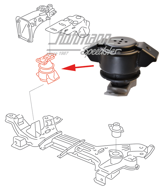 Rubber mount, engine mount, rear, right, 16V | 535 199 262 | 201-5637