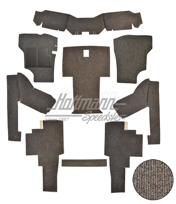 Carpet kit, anthracite, Bus T3 WBX | CK7292A Charcoal Narrow Weave | 360-0900-12