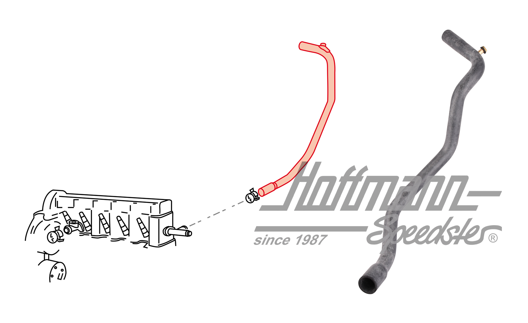 Cooling-water hose, 2.4D/2.5, 90-95 | 074 121 073 L | 401-1930-16