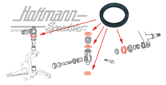 Sealing ring, king pin/link pin, -7.67 | 211 405 439 | 089-3040-03