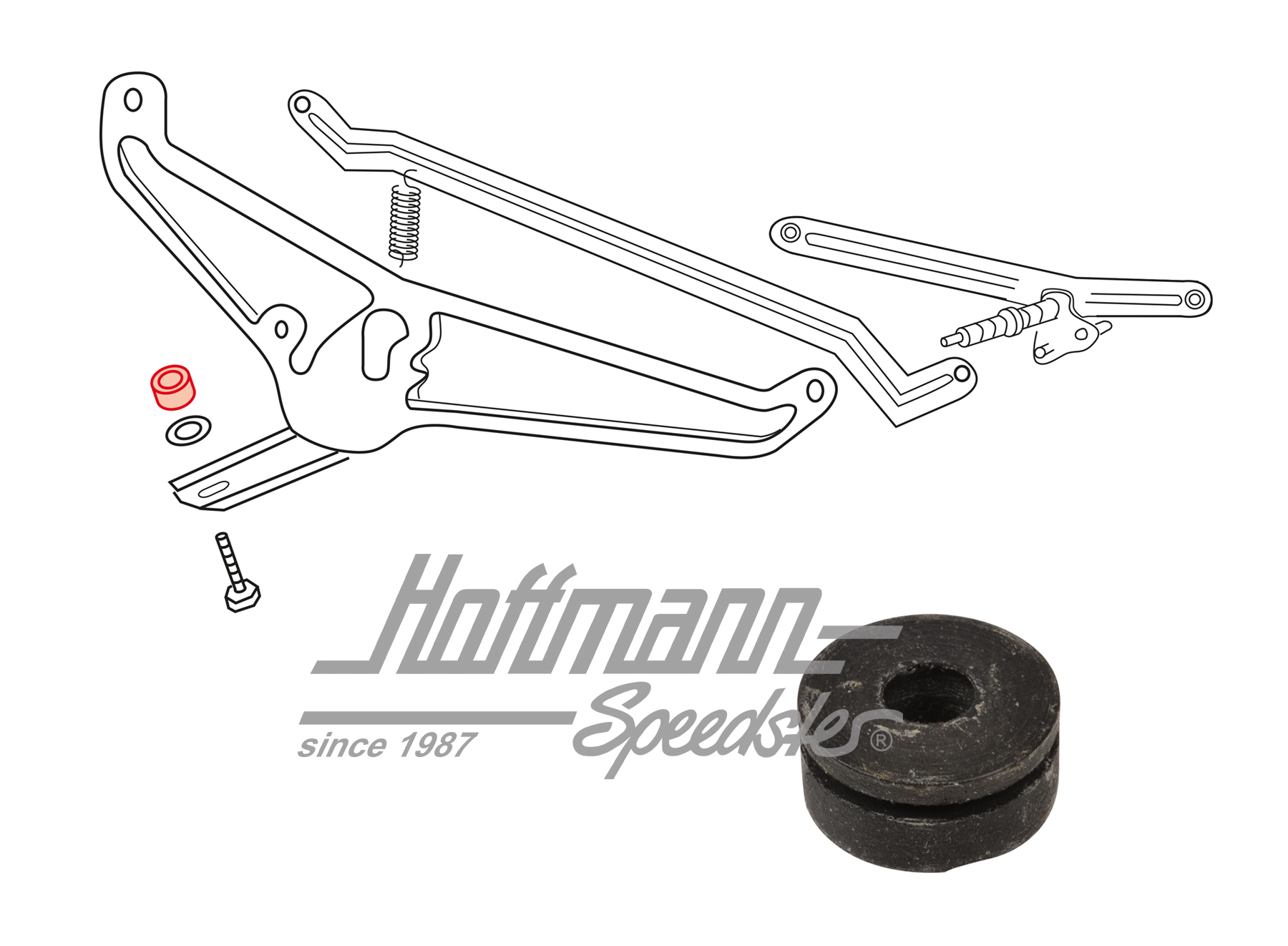 Grommet, wiper motor, 8.65- | 111 955 641 | 020-4808-30