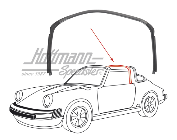 Seal, Targa bow, front, 911, 74-85 | 911 565 091 45 | 515-0101-08