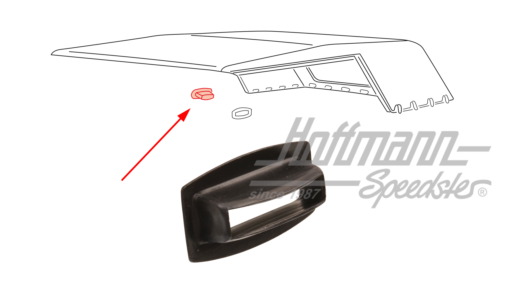 Eyelet, outer, convertible top, Type 191 (Thing) | 181 871 235 | 080-2910-33