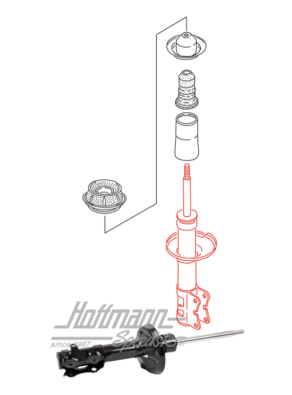 Suspension strut with shock absorber, front                                                         
