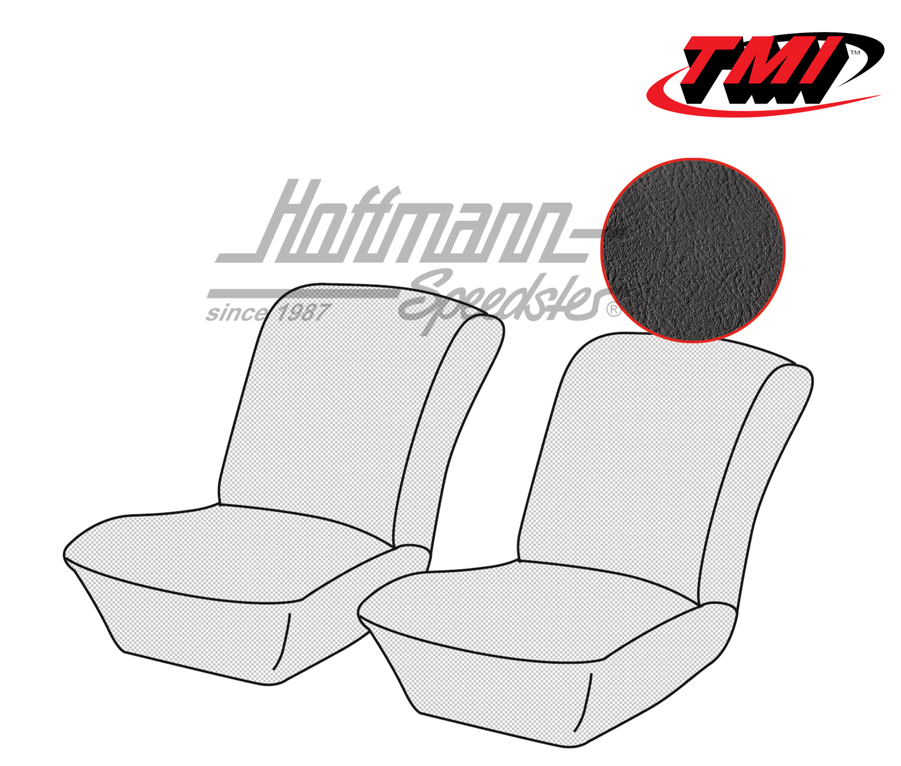 Seat upholstery, front, Type 181, black (smooth) | 43-1403-11 | 080-5040-11