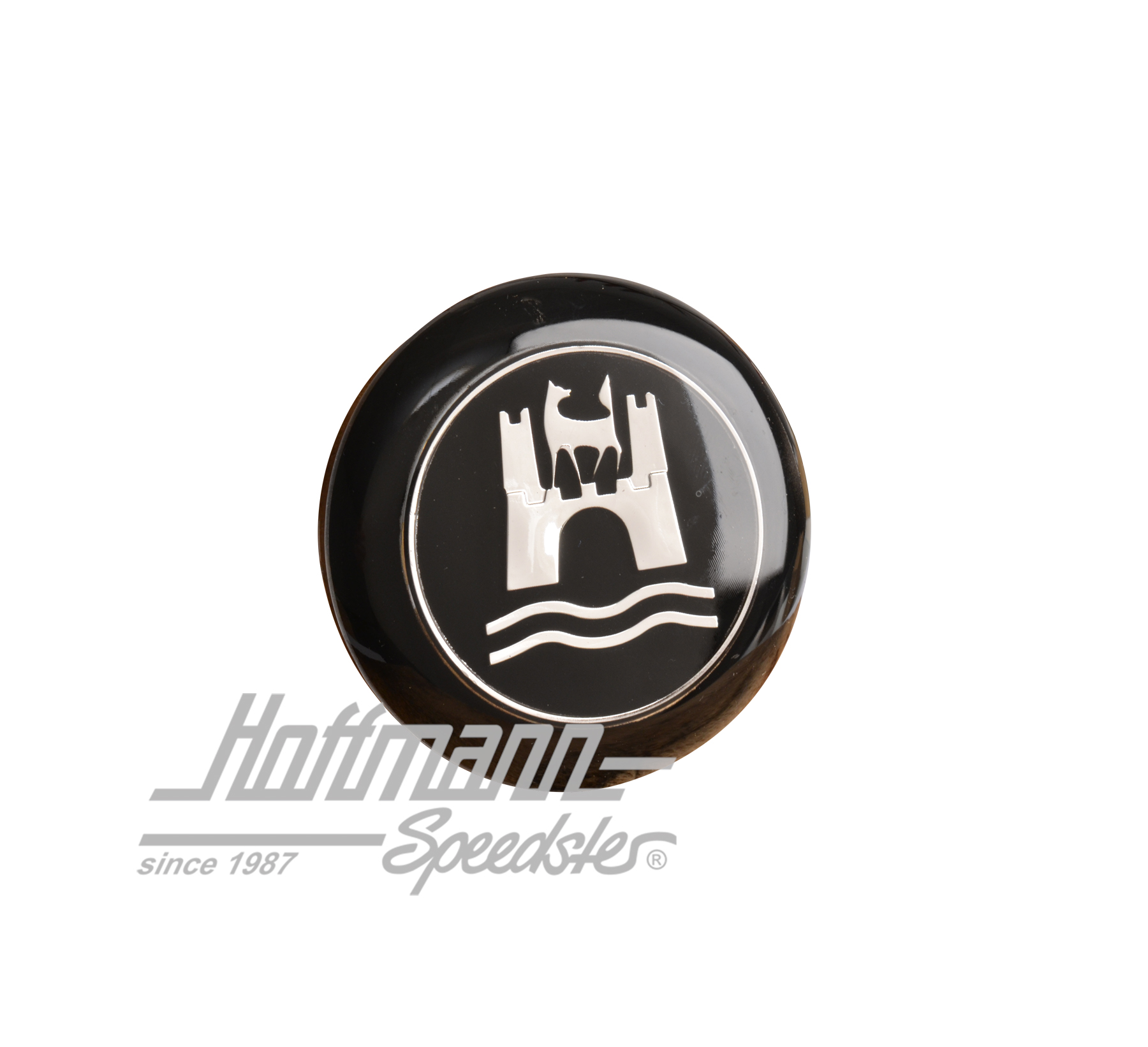 Horn button, black/silver, 8.59-7.71 | 113 951 532 BS | 020-1881-05