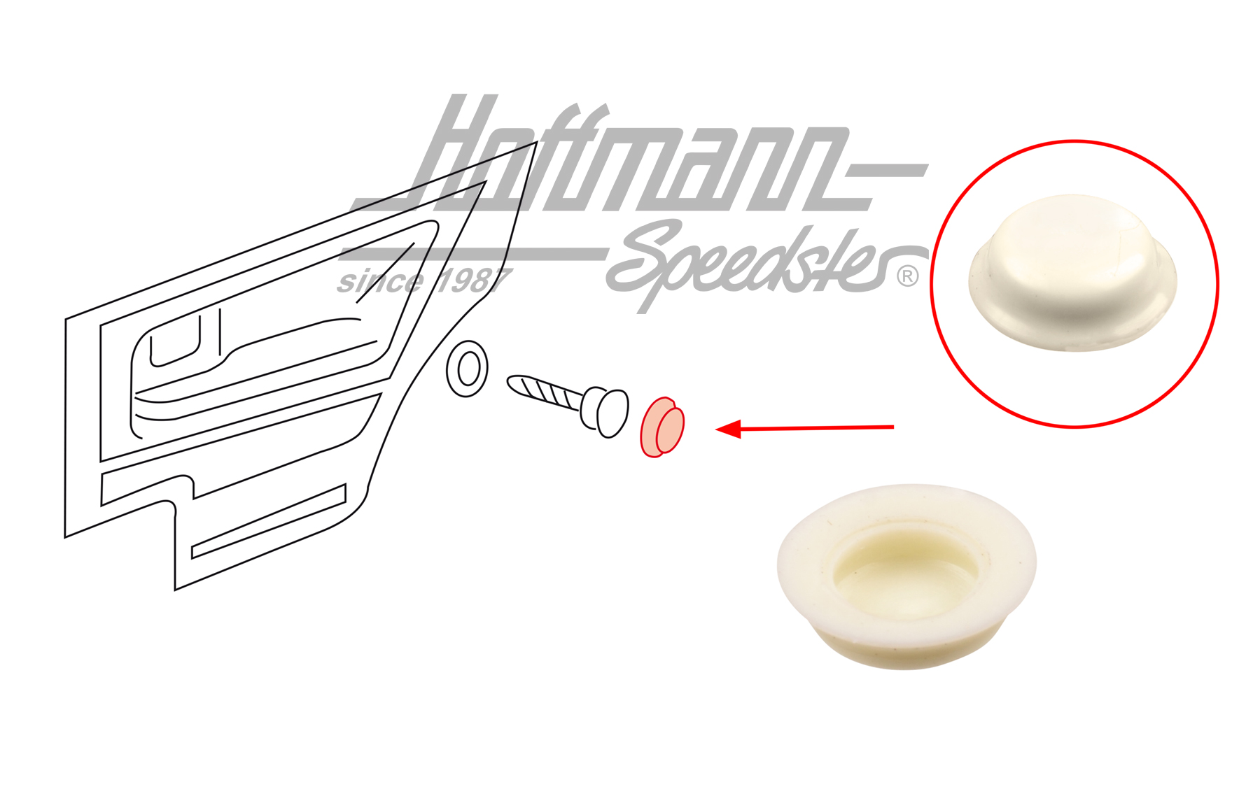 Cap, door panels (hermelin) | 311 867 169  90X | 180-1914-18