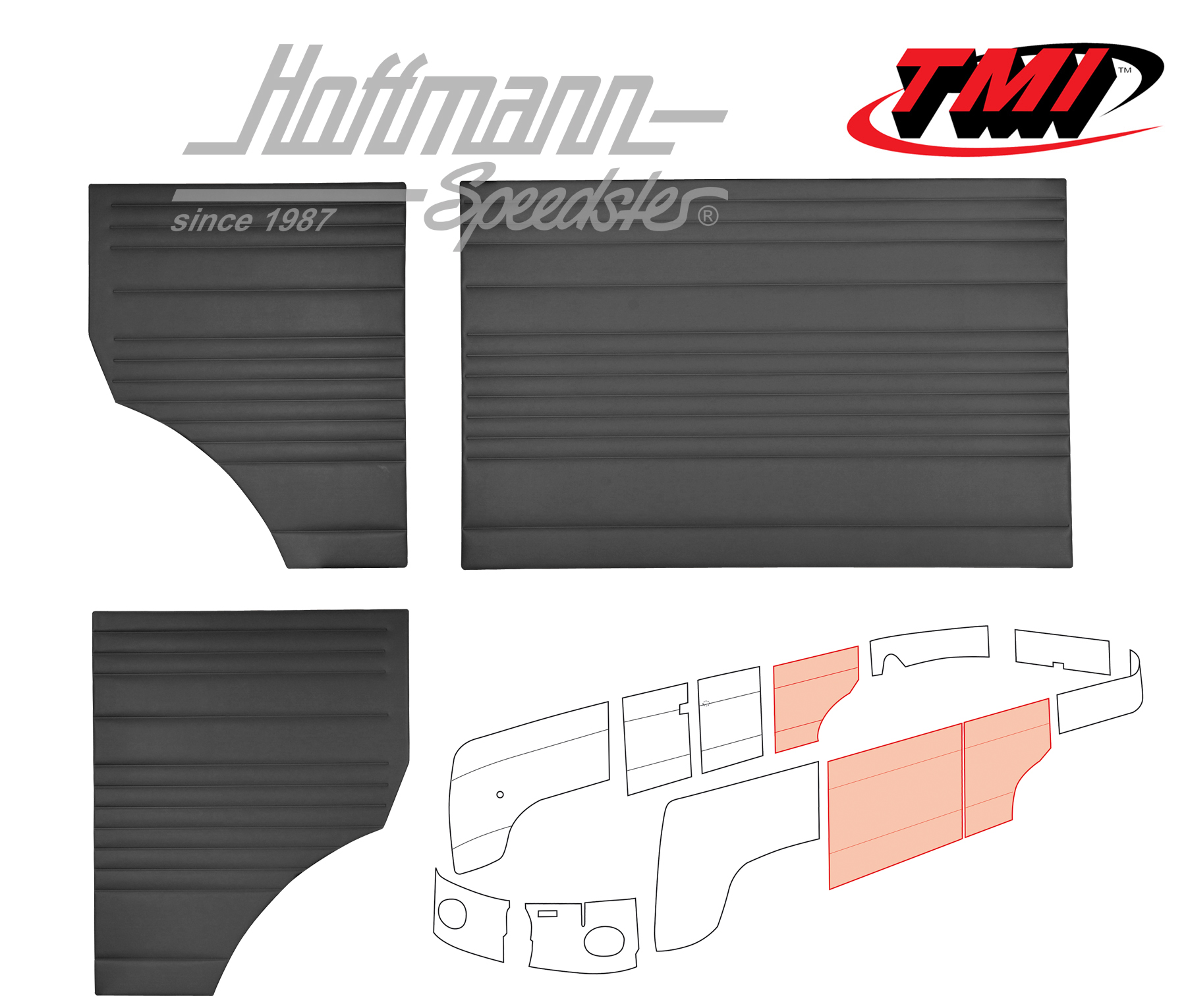 Side panels, middle, 55-62, black | 10-2112-11 | 098-0576-01