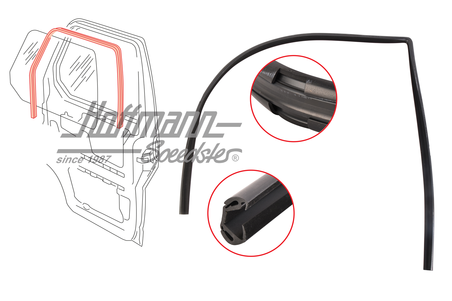 Window guide, door, right, front, Bus T4, 91-04 | 701 837 710 C | 408-1427