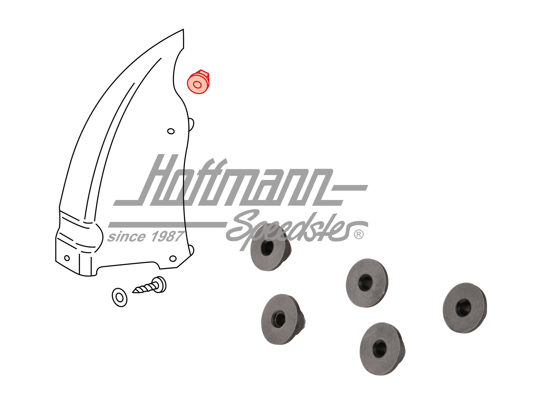 Plastic nuts, cover (5 pieces) | 171 201 969 | 180-1140-40