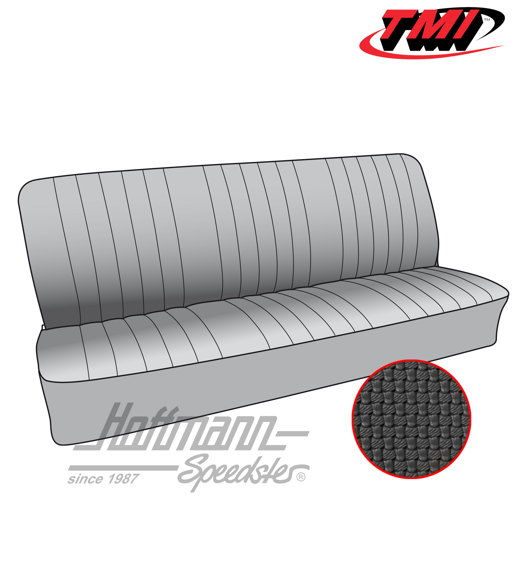 Seat upholstery, rear bench, 50-67, black | 43-2121-01 | 098-0670-10