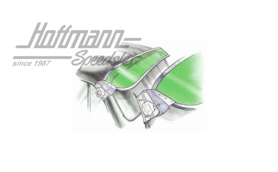 Sun visor, Karmann Ghia Coupé, green | 0486-142 | 060-7001