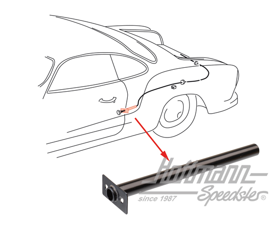 Tube, hood release cable, rear, 66-74 | 141 827 549 | 066-1300-03