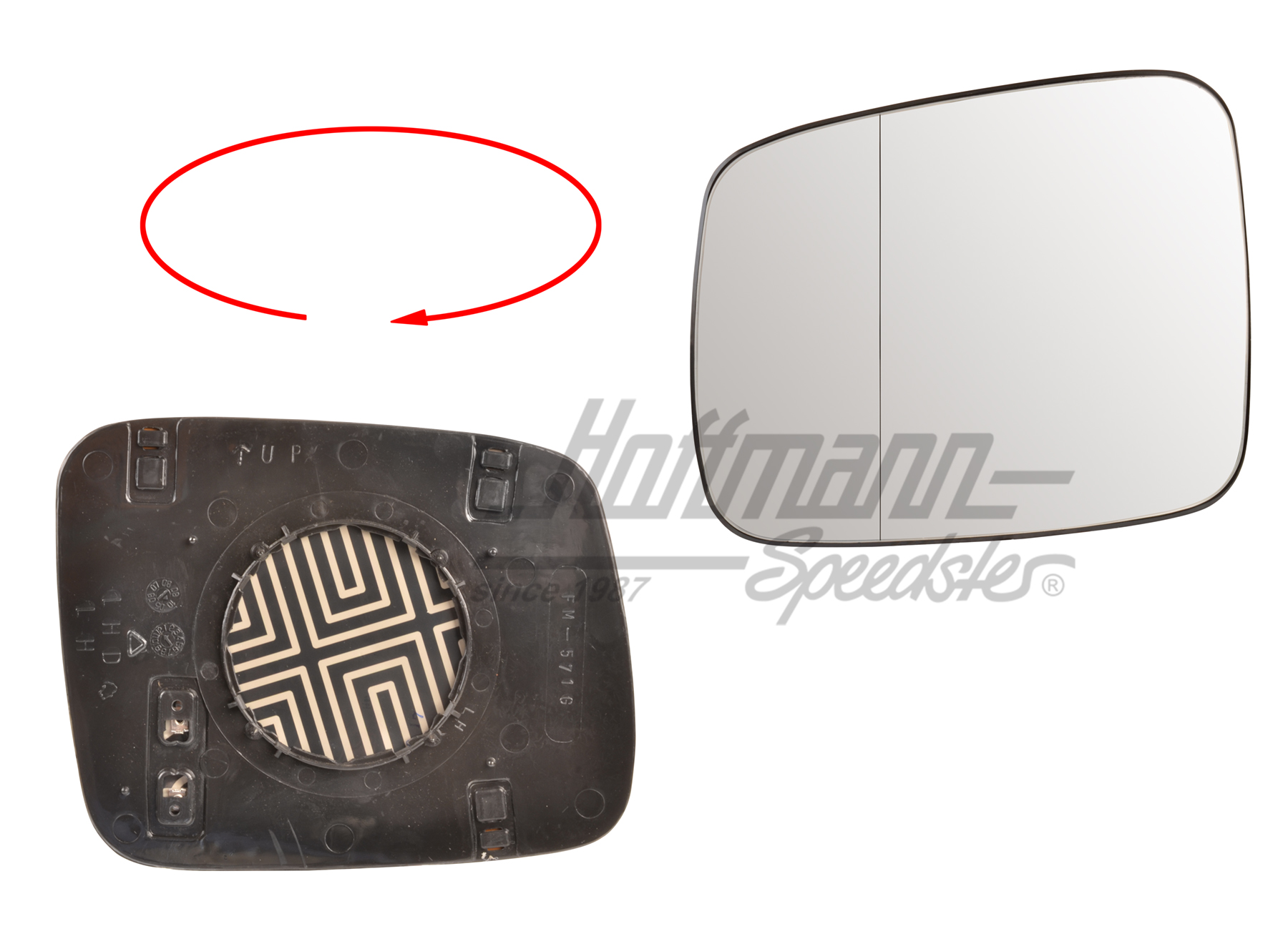 Mirror glass, electric, aspherical, left | 701 857 521 Q | 408-6713-11