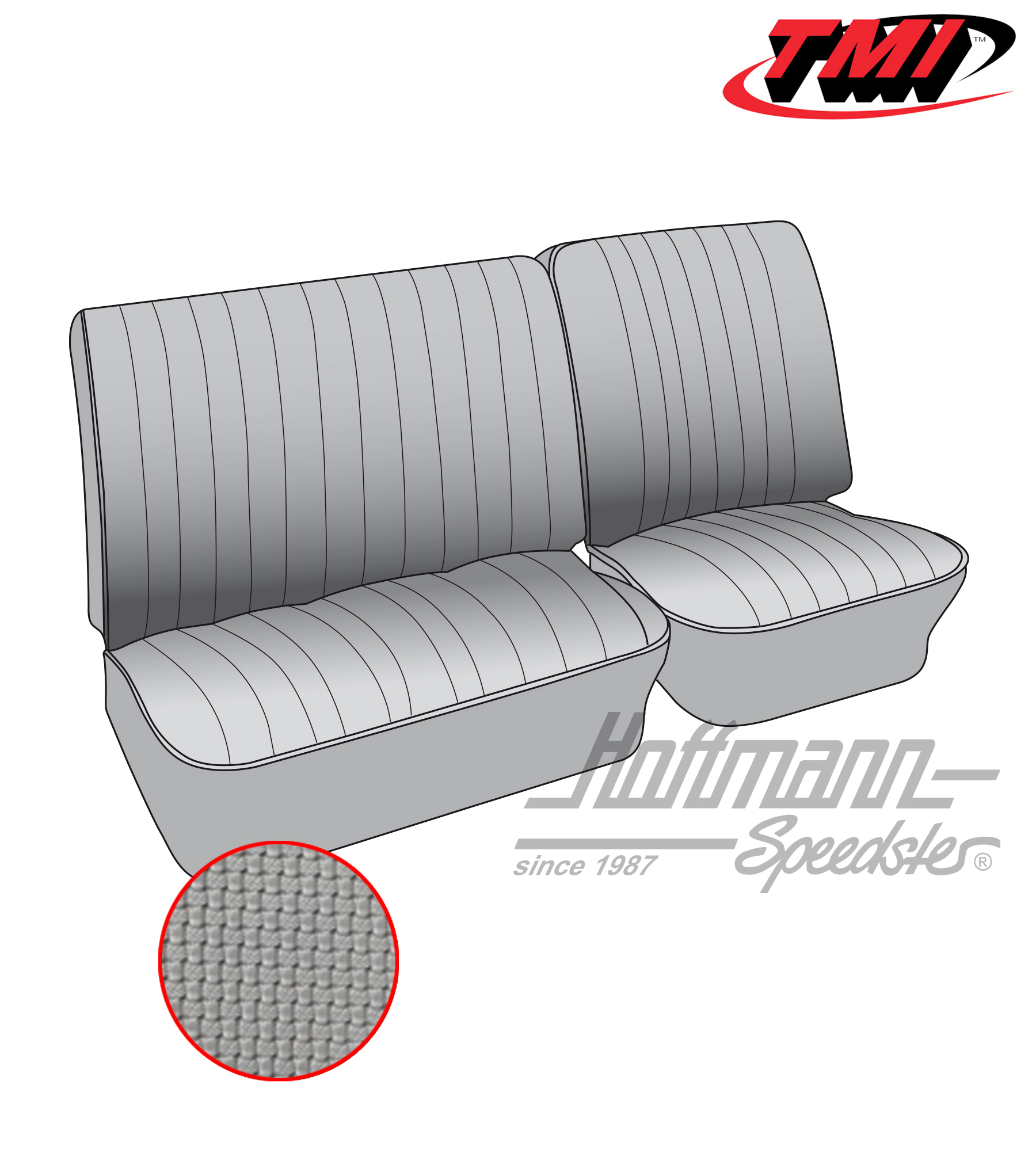 Seat upholstery, front bench, 73-76, grey | 43-2117-06 | 098-0633-35