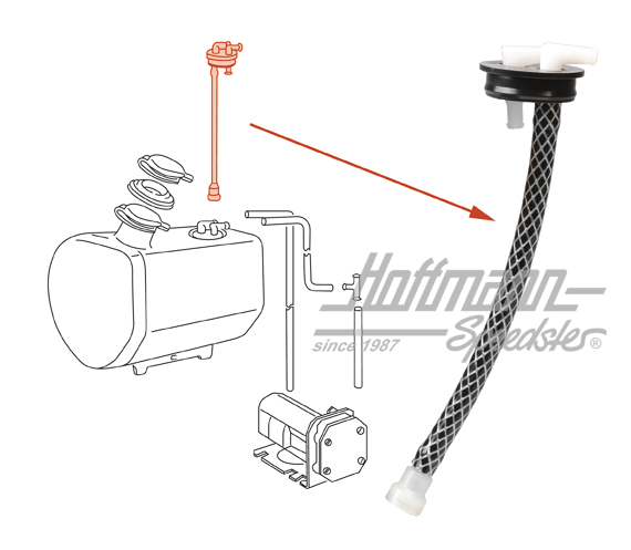 Suction hose, washer fluid reservoir | 901 628 730 23 | 580-1334-10