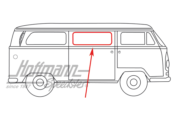 Side window seal, middle, with groove | 241 845 321 B | 090-6111-10