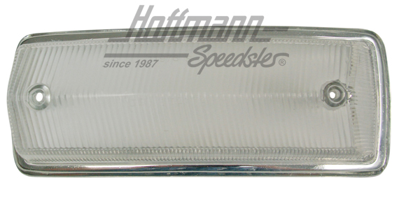 Turn-indicator lens, white/chromed border, front, left, T2 | 211 953 141 J | 097-2053-01