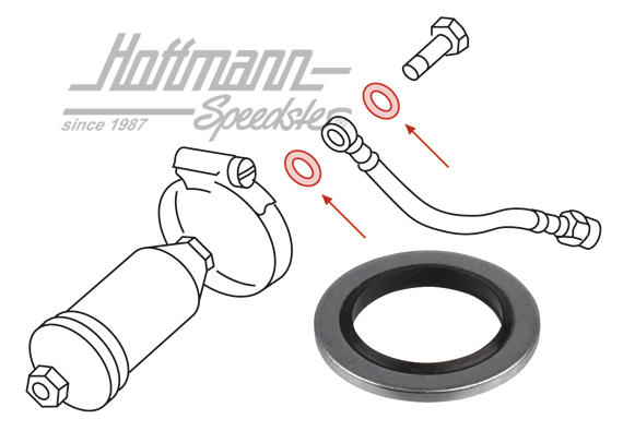 Sealing ring, fuel filter, GTI/16V | 049 133 696 B | 110-2350-20