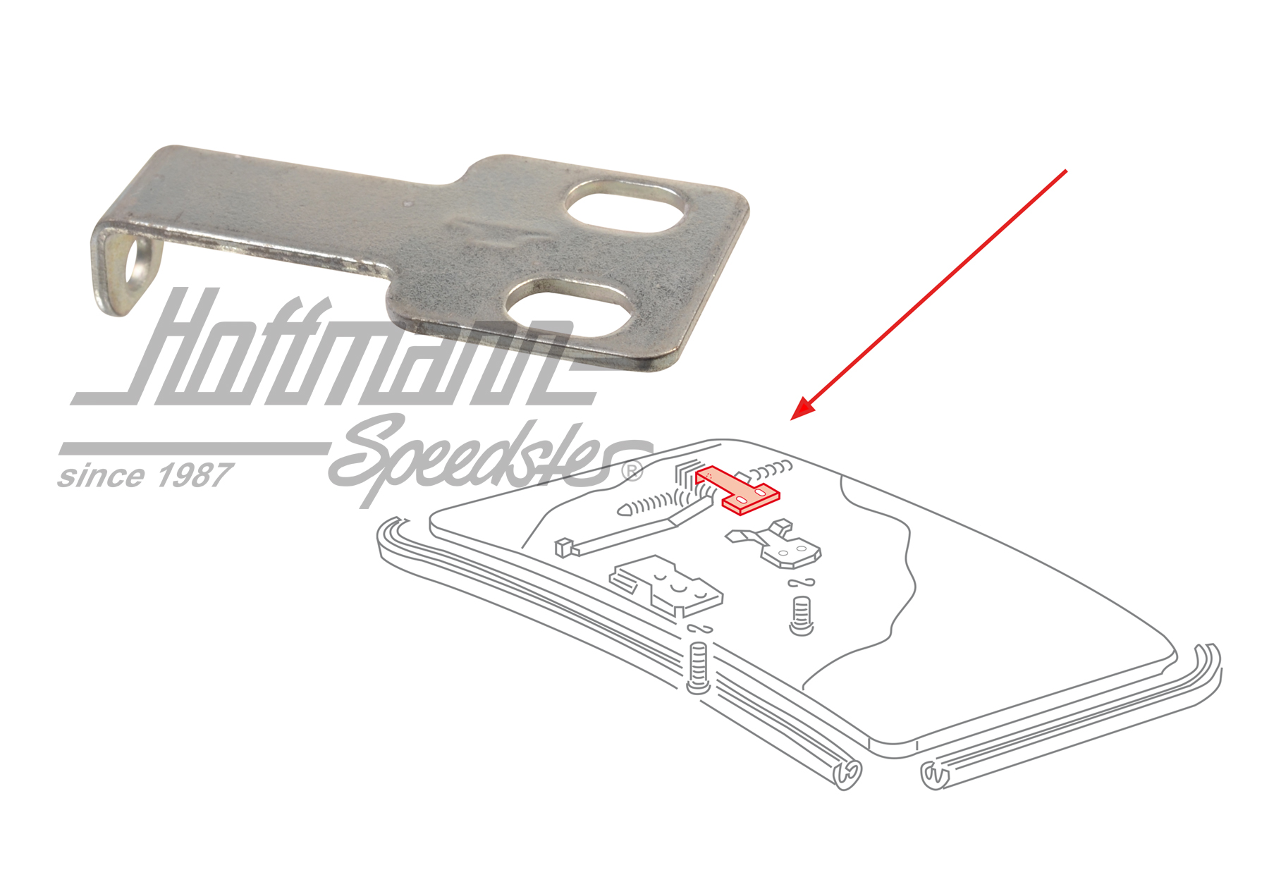Support bracket, sliding roof, Golf 1/2 | 171 877 315 | 180-3600-10