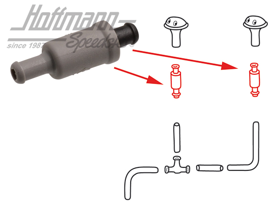 Check valve, washer system | 914 628 215 00 | 580-1334
