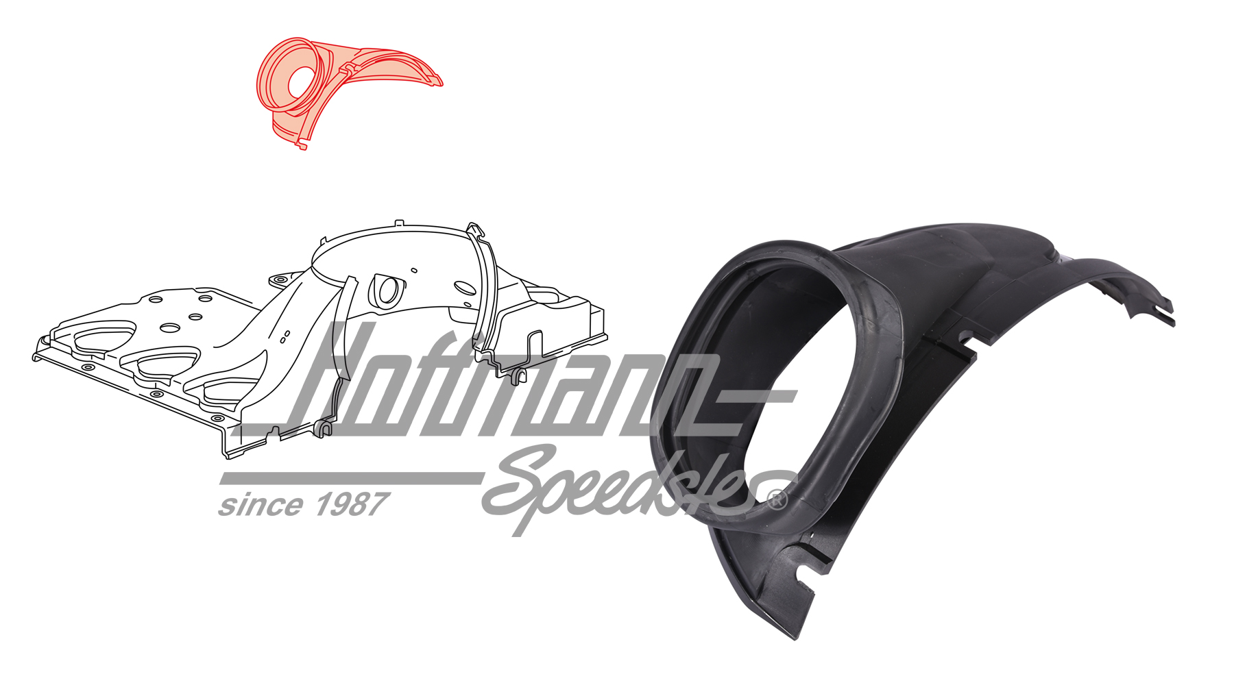 Airflow, engine tin, upper, 964/993 | 964 106 403 02 | 530-4050