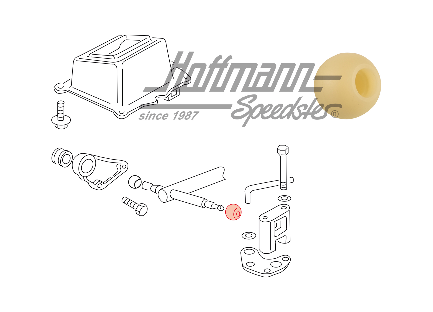 Bearing ball, fork head, front, 23mm | 015 311 544 | 407-2010-37