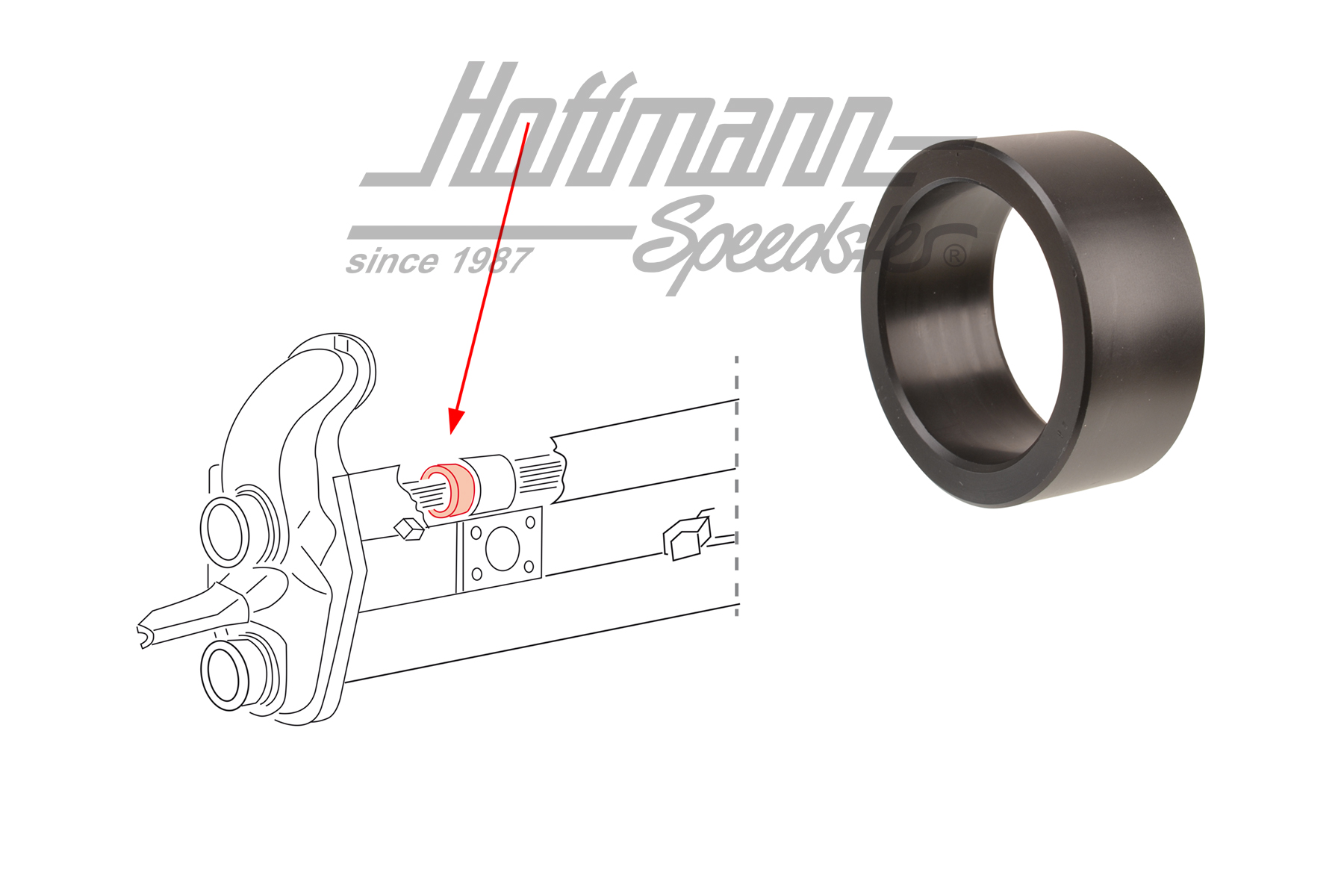 Sleeve, front axle beam, inner, Bus T2                                                              