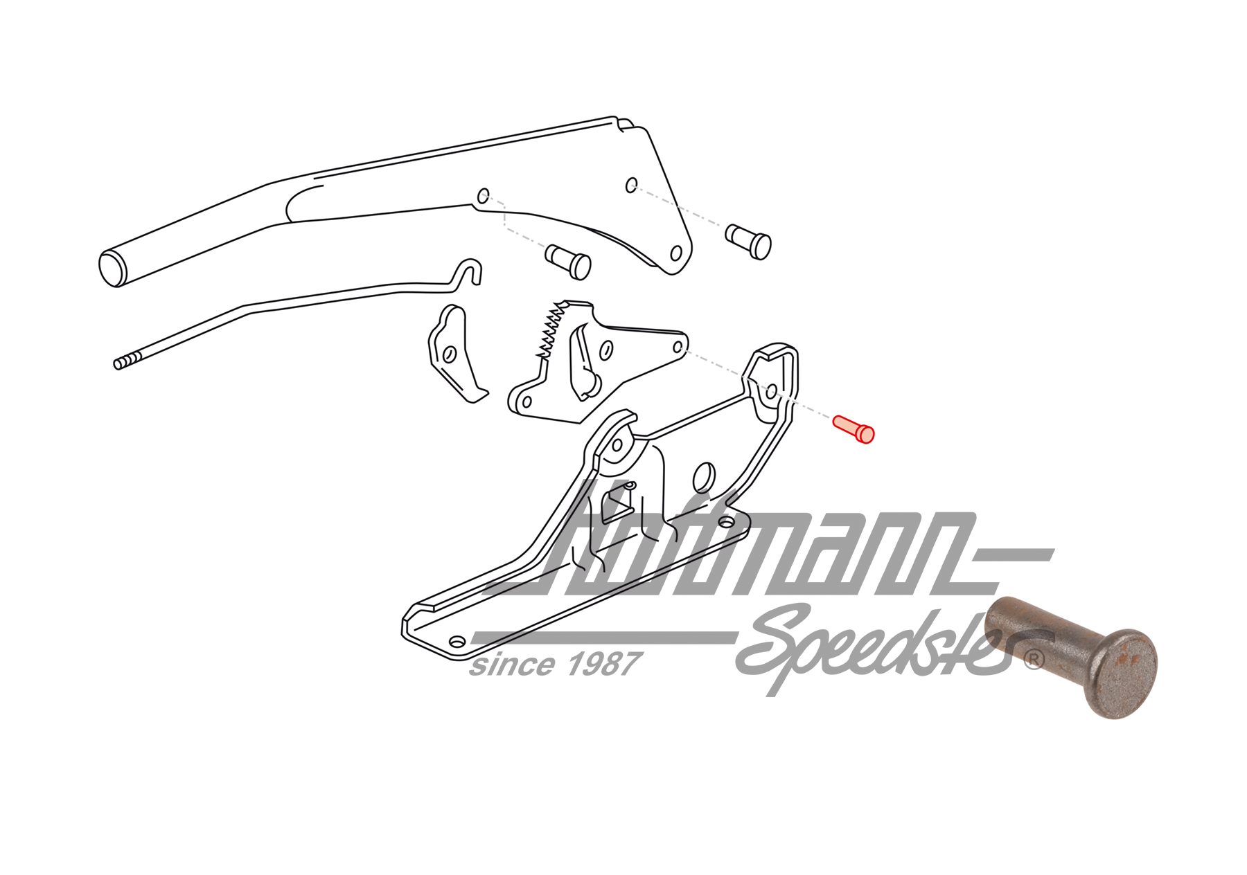 Rivet, toothed segment, handbrake lever, Bus T3 | 111 109 131 | 325-3910-14