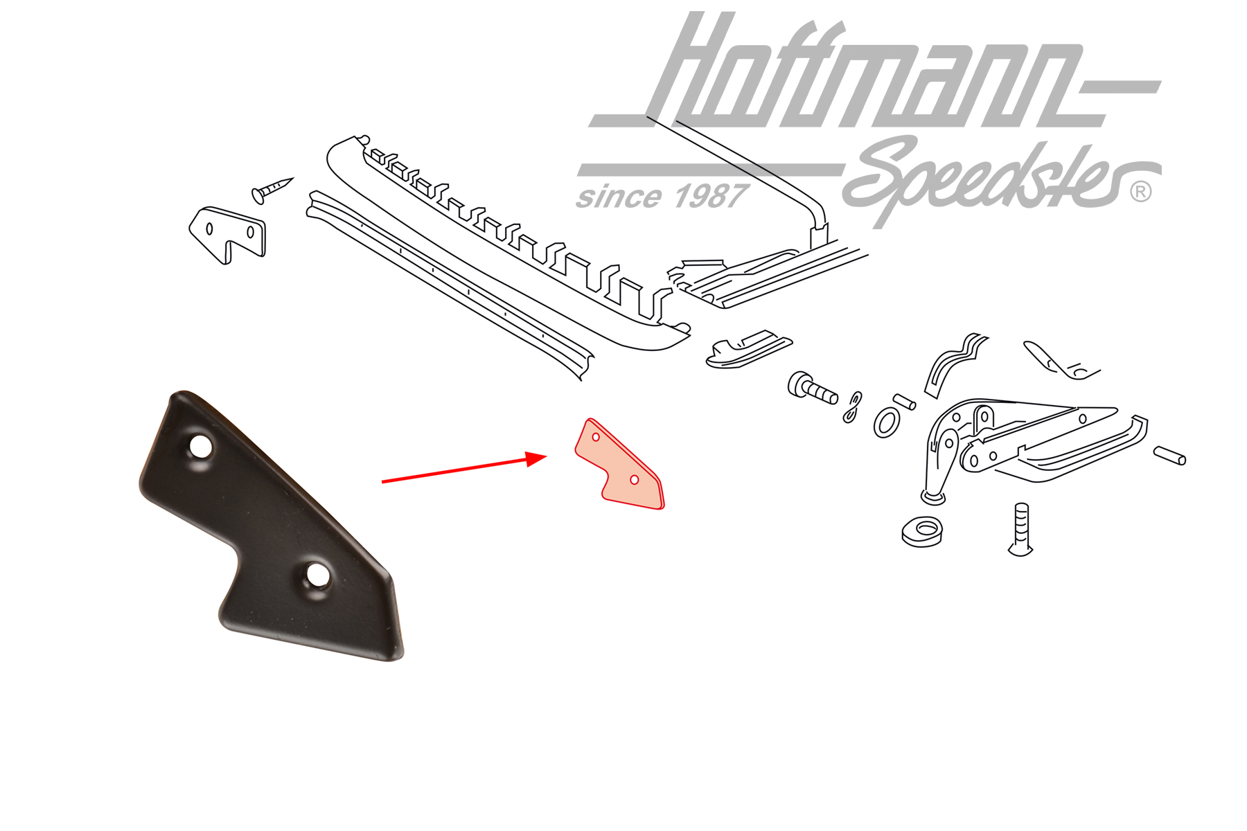 Clamping piece, clamping strip, convertible-top point
, left | 155 871 259 A | 180-4014-01