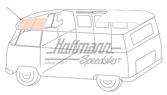 Roof cover, Bus T1, front, grey                                                                     