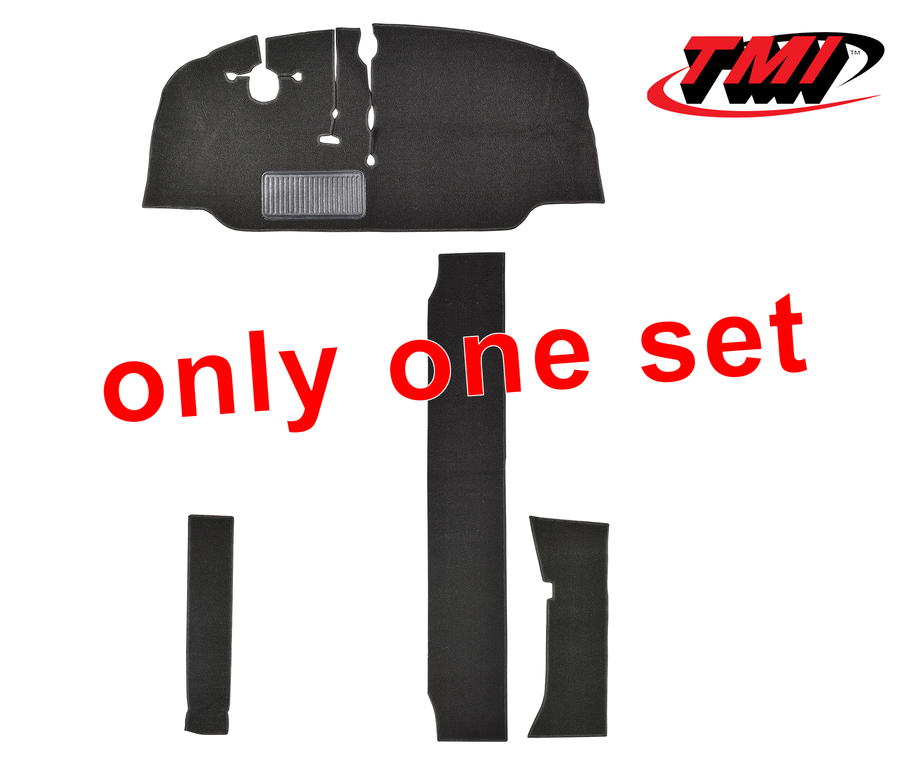Carpet kit, drivers cabin, Bus T2, 67-72, black (4) | 34-F2125-301   ohne | 098-0034-05