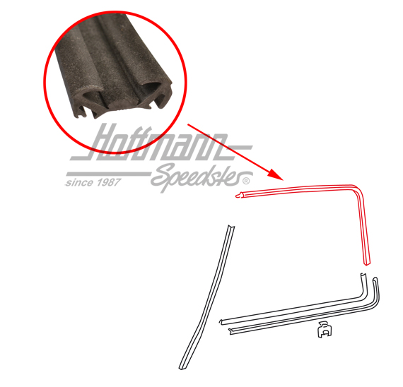 Guide profile, wind-up window, with groove | 171 837 439 G | 180-7014-10