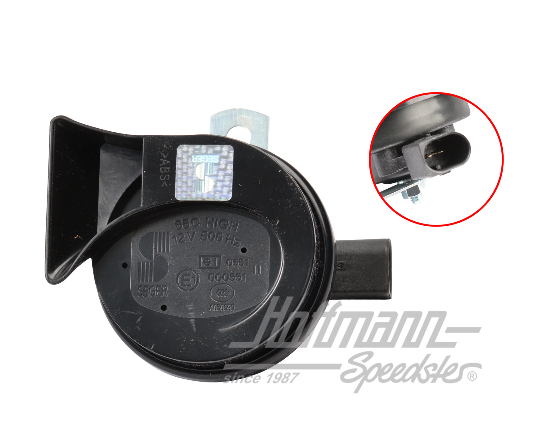 Electric fanfare horn, black, high-frequency 500HZ | 65CI1200NEU | 200-8056-10