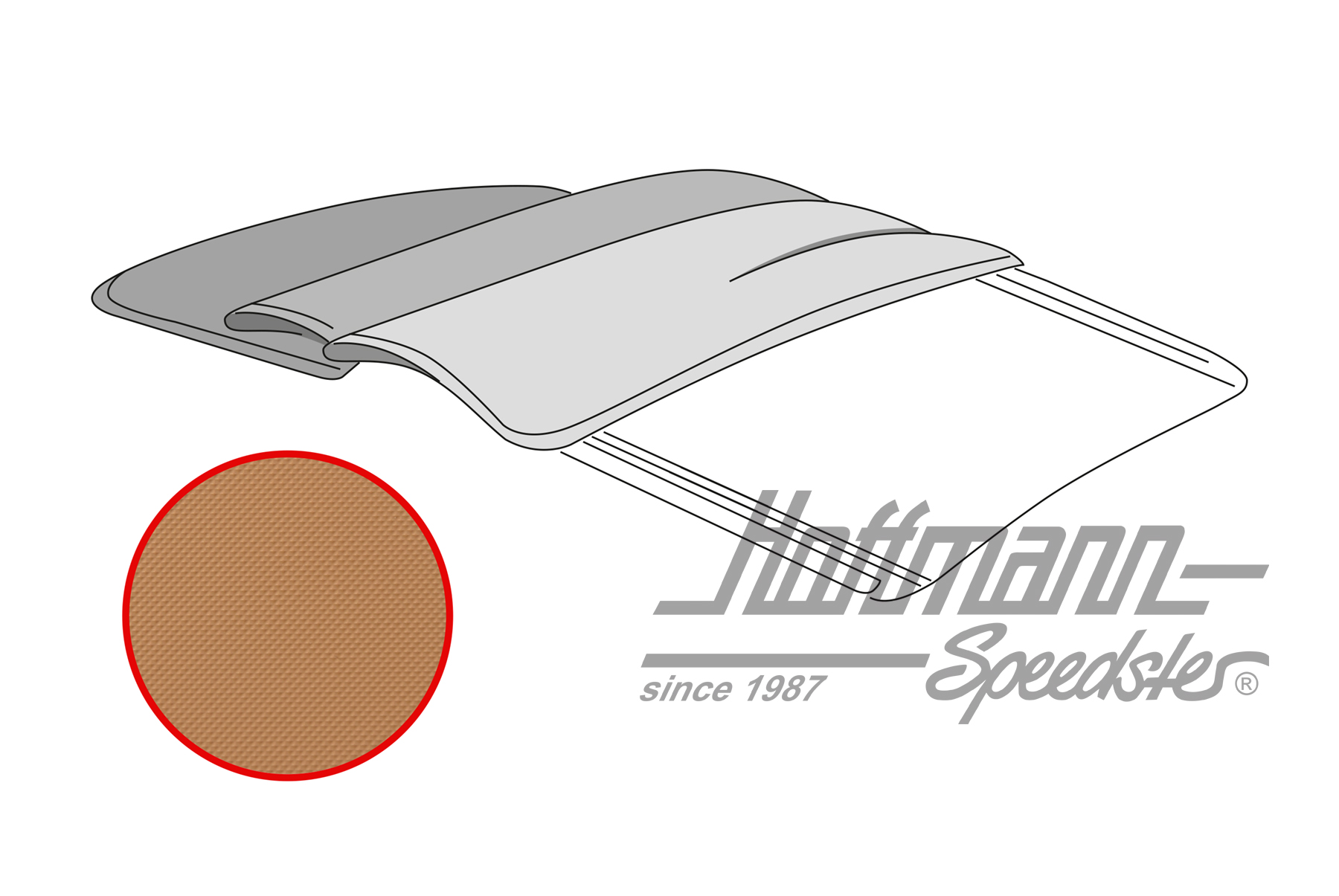 Folding roof cover, Bus T1, Vinyl, sand-colored | 22-2115-101 | 098-1260-12