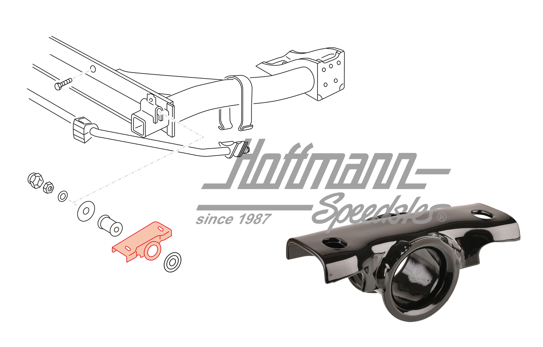 Housing, rubber mount, rear axle, Golf 1 | 171 501 537 B | 140-0930-10