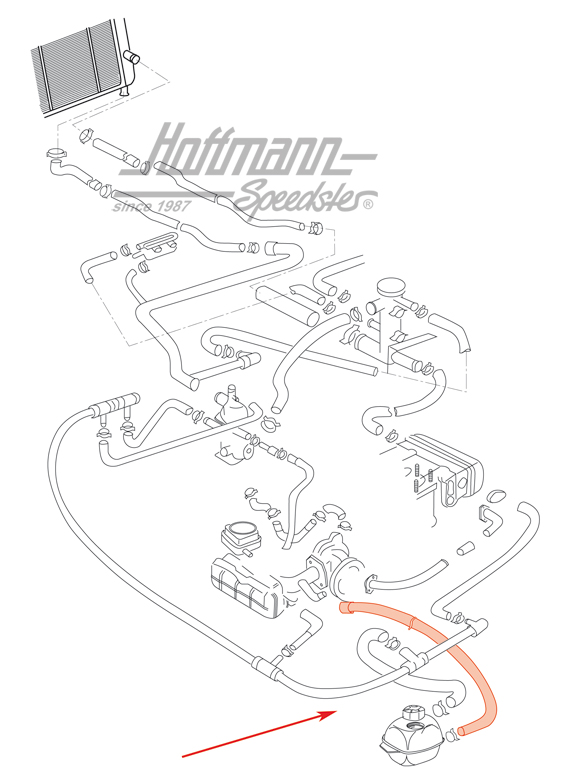 Cooling-water hose, compensation reservoir/water pump                                               