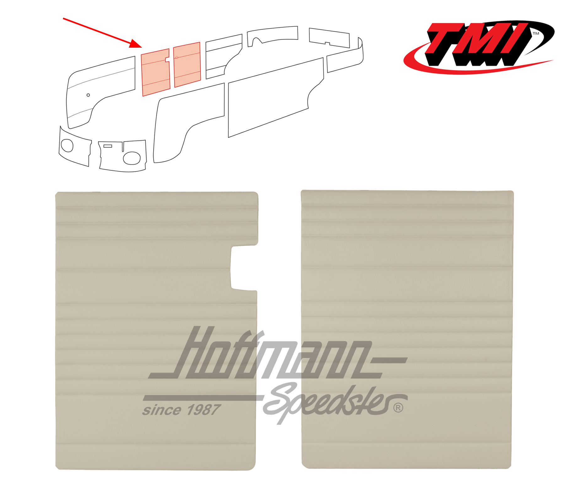 Hinged door trims, 55-67, off-white | 10-2113-15 | 098-0570-04
