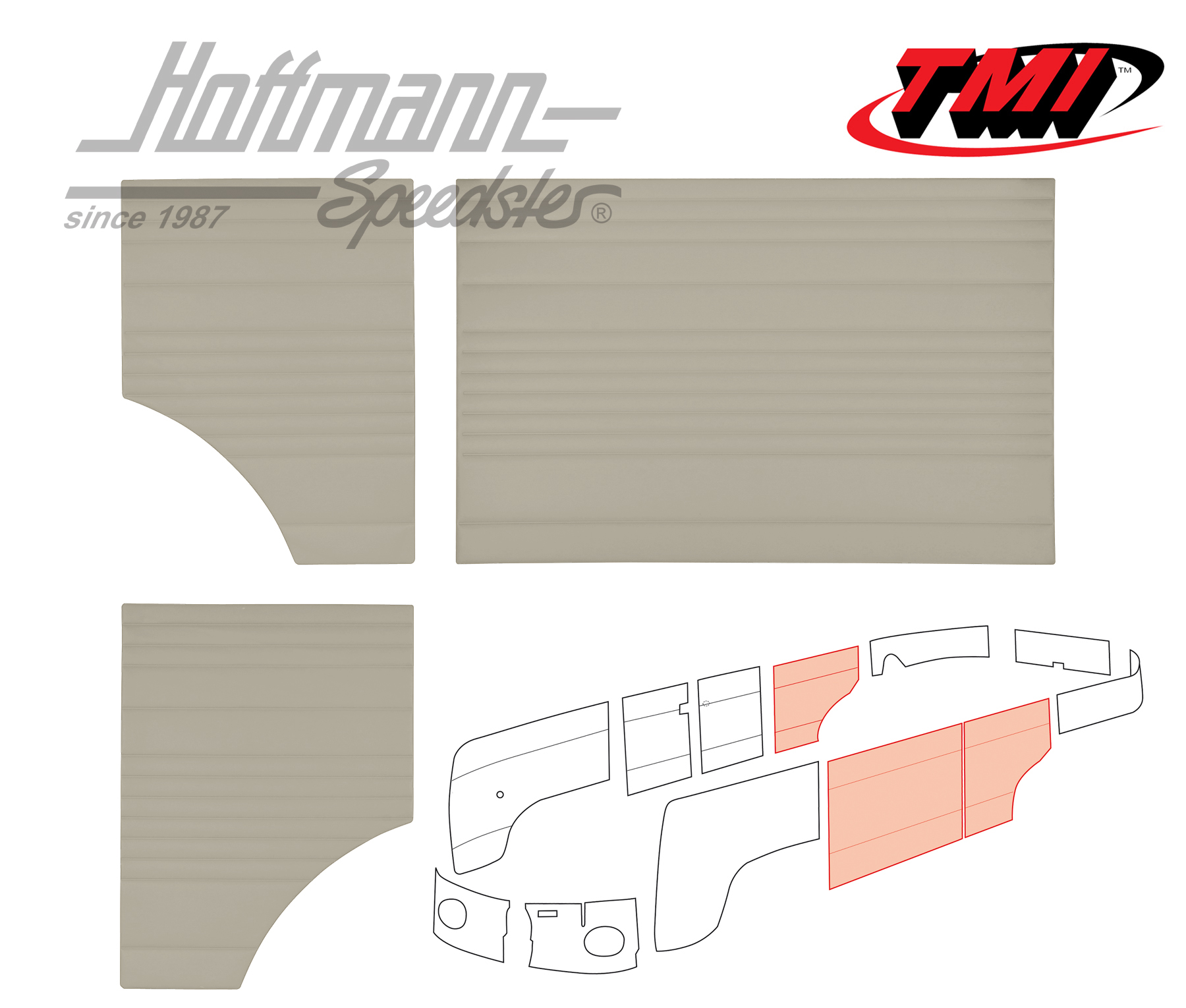 Side panels, middle, 62-67, off-white | 10-2143-15 | 098-0578-04