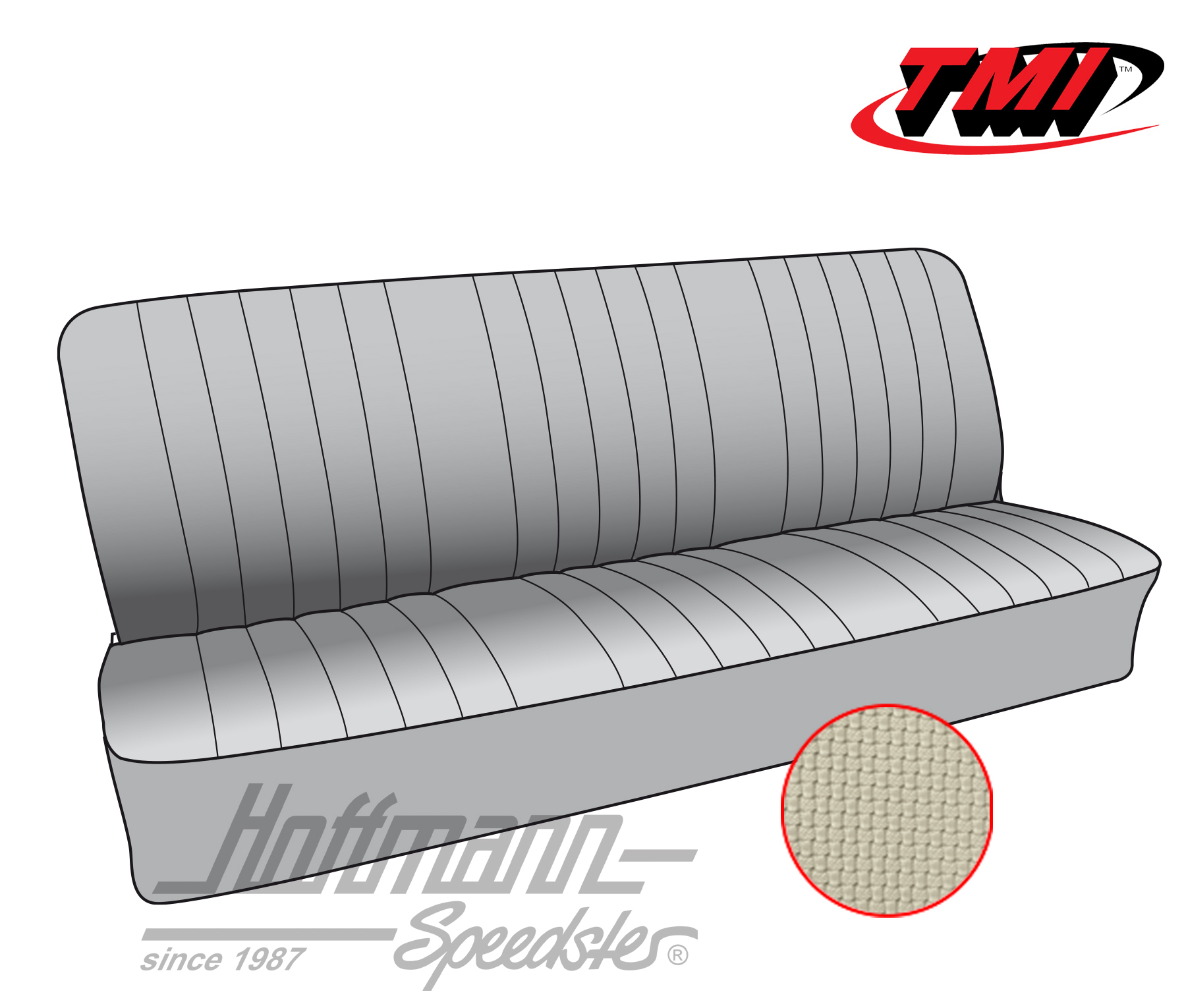 Seat upholstery, double cab, rear, 64-73, off-white | 43-2128-05 | 098-0688-50