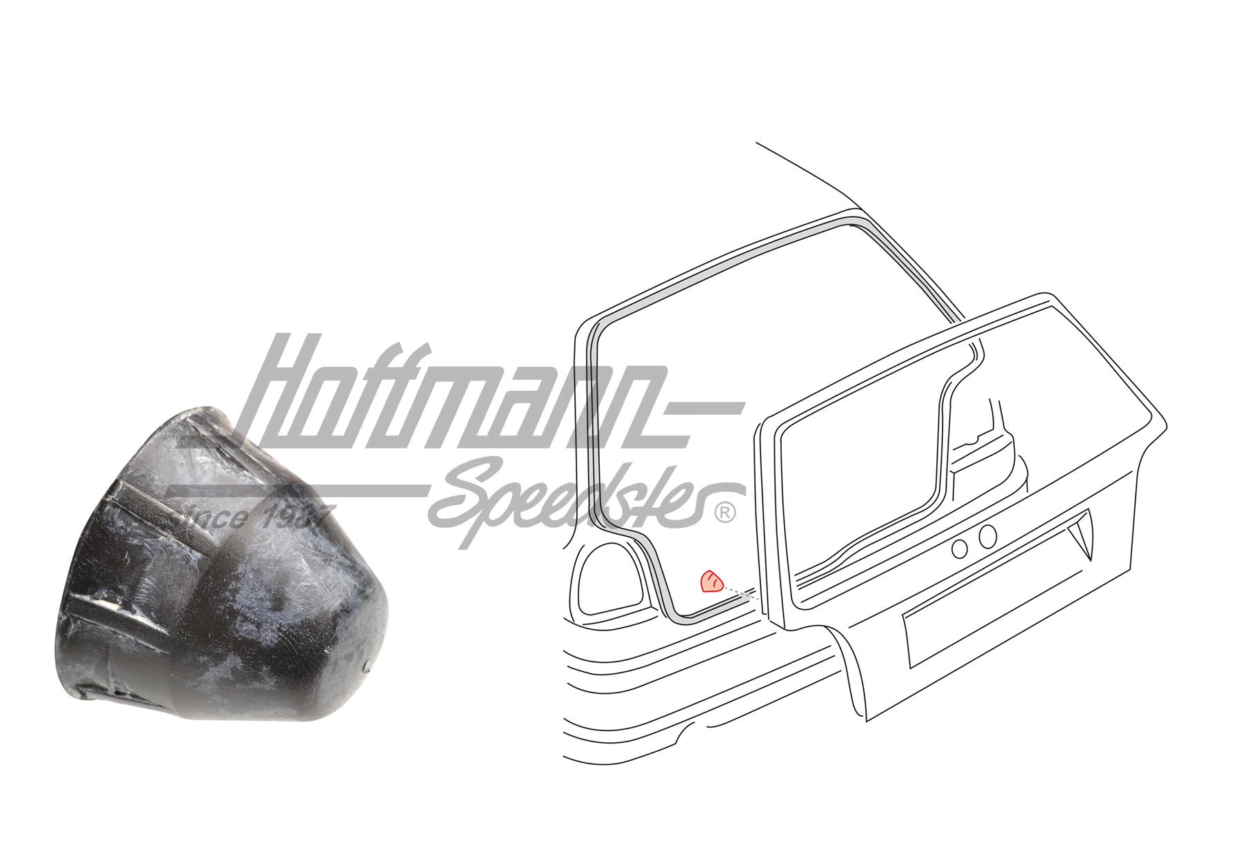 Rubber bump, hatchback, 90-97 | 191 827 499 A | 208-7410