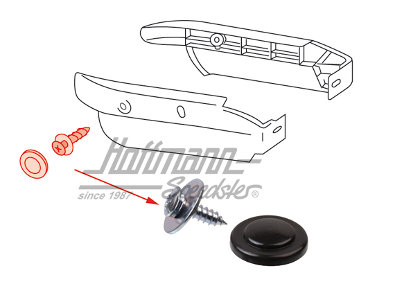 Covering cap and screw, seat cover | 411 881 331 C + 411 881 319 | 055-7092-20