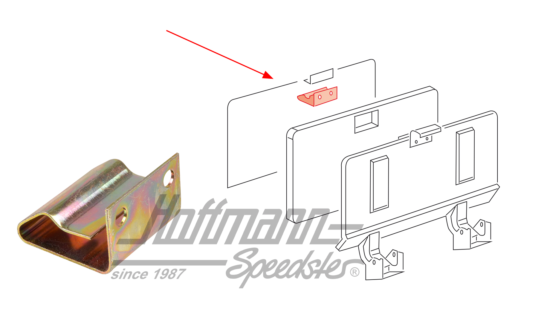 Clamp, engine lid, Bus T3 | 251 813 867 | 370-3298-20