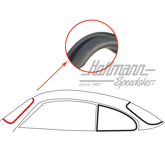 Front window seal with groove, 8.55-12.65 | 143 845 121 A | 060-0200