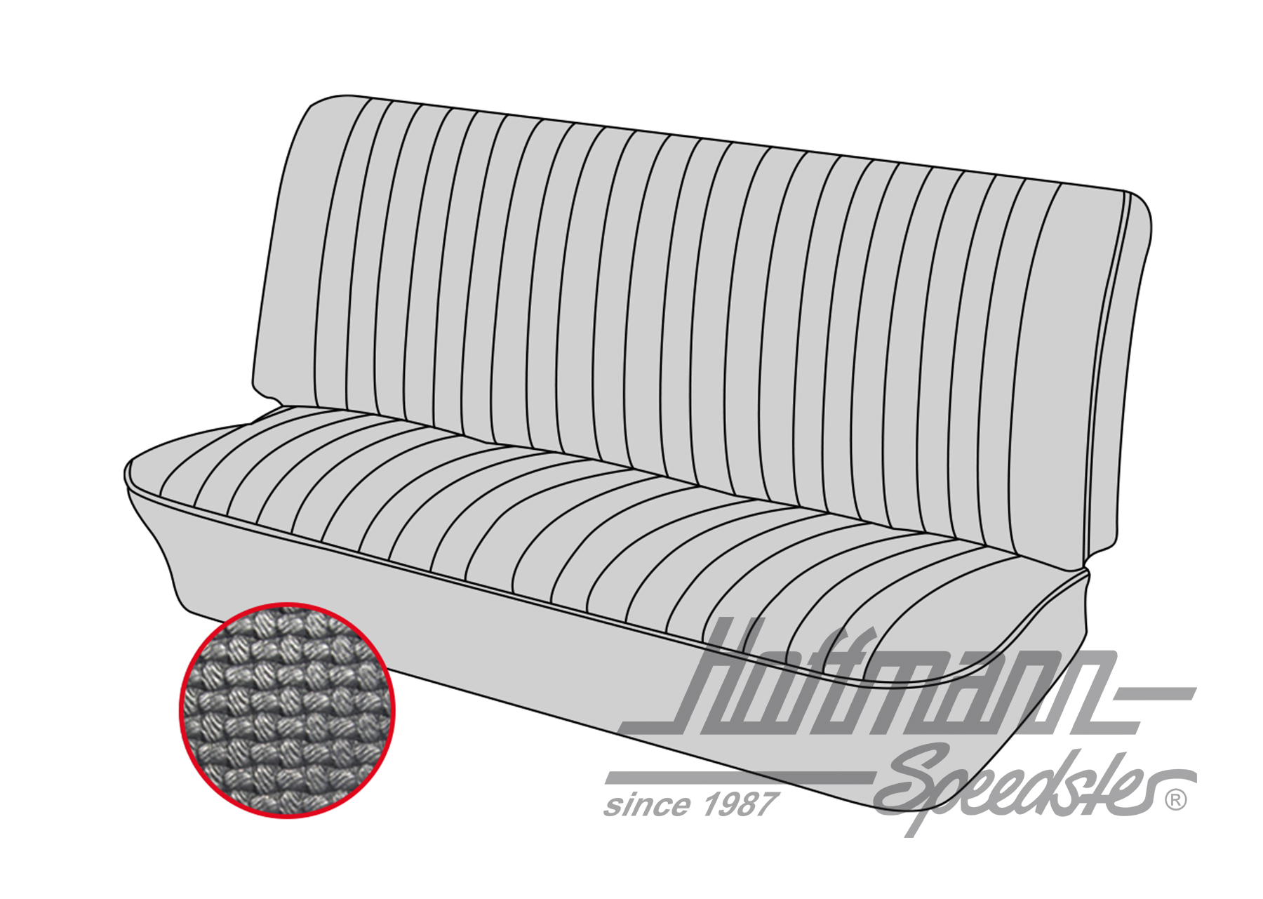 Seat bench cover, Type 3, 4.61-7.72, black | 43-3211-01 | 069-9623-01