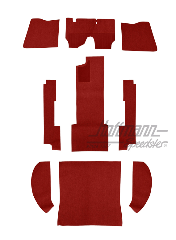 Carpet kit, Sedan, 53-57, hair yarn, red |  | 026-5020-06