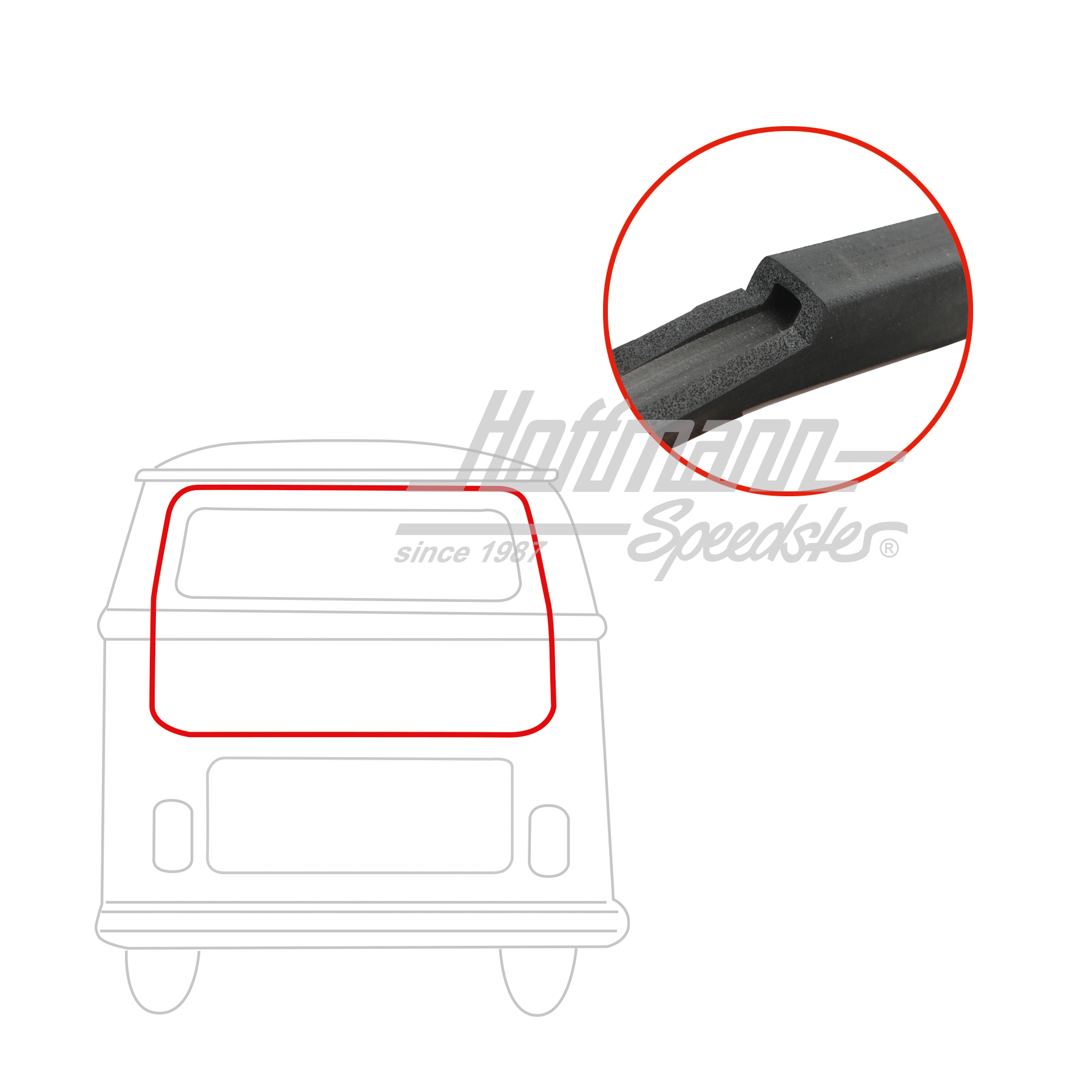 Hatchback seal, Bus T2, 8.71-7.79, Repro quality | 211 829 193 E | 090-6130-05