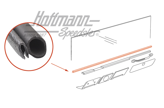 Seal, dashboard/hinged window | 181 857 849 | 080-2930-10