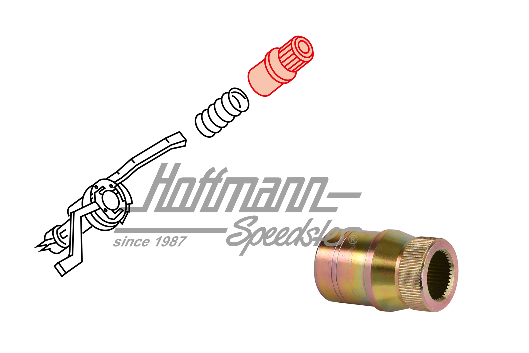 Adapter, steering tube/steering wheel, 45mm | 191 419 514 | 140-5530-20