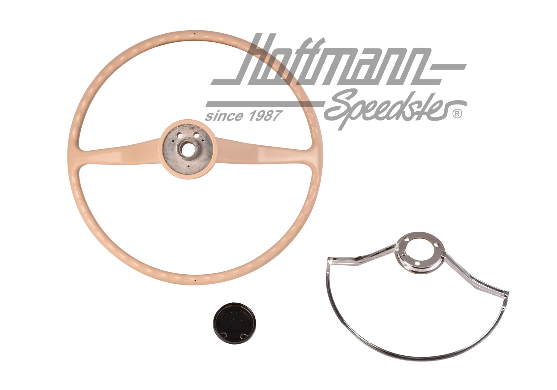 Steering wheel, complete, 8.61-7.71, ivory-coloured                                                 